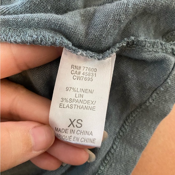 Anthropologie x Chaser Sea Tee Shirt Colorful Embroidered XS Linen Red Vacation - Picture 6 of 10